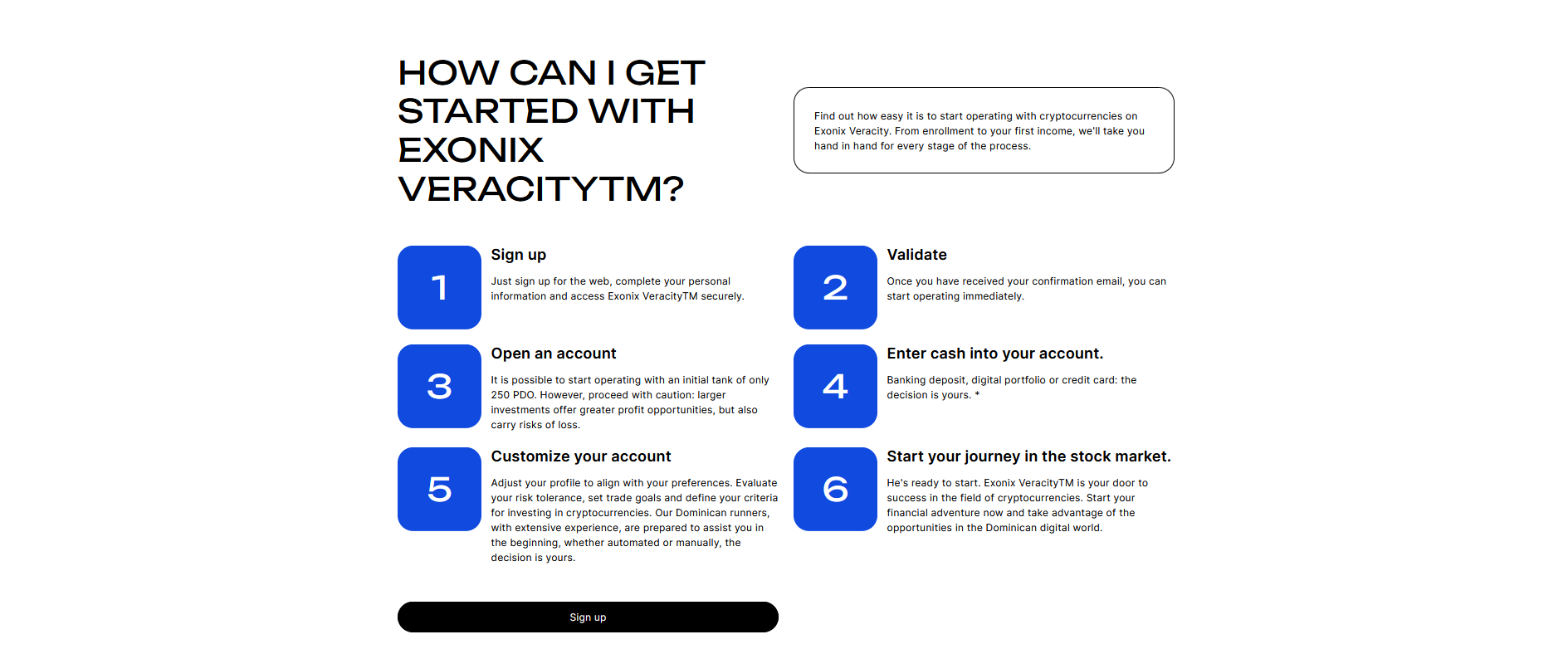 Exonix-Vearcity-signup-steps